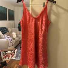 Stunning Red silk Slip Sleep Dress For Women
