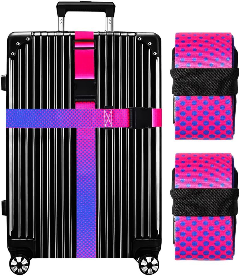 Straps For Suitcases Tsa Approved-2 Pack Bright Personalized Gradient