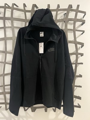 NWT MEN NIKE NSW FITNESS CLUB FULL ZIP FLEECE HOODIE Men s L Black Shadow