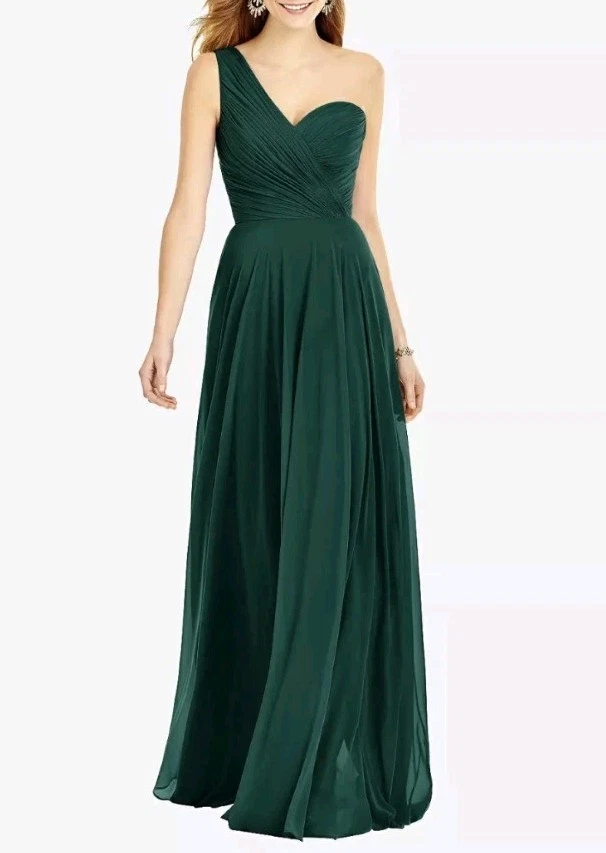 dessy emerald green dresses Emerald Green Silk Satin Dress V Neckline – Désir Couture main image 0