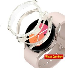 2 Pack Bling Diamond Case for Samsung Galaxy Watch 5/4 FE 40mm with Tempered Gla