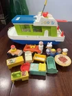 Vintage 1972 Fisher Price Little People Houseboat Happy House Boat Toy #985