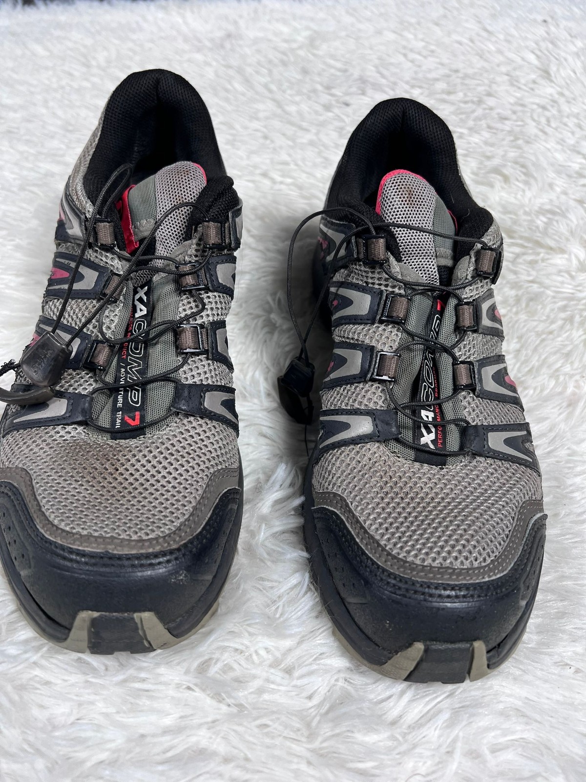 Scarpe Salomon XA Comp 7 uomo taglia 9 5 grigio nero trail running lacci rapidi outdoor