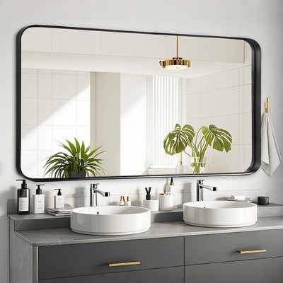 Fabuday Bathroom Wall Mirror Over Sink - 20x40 Inch Balck Framed Bathroom Mir...
