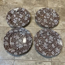 4-1960 Crownford China, Calico Brown, Staffordshire, England salad plate 7 1/2”