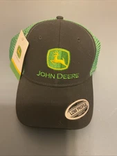 LP69092 John Deere Licensed Black and Green With Soft Mesh Hat /Truckers Cap NWT