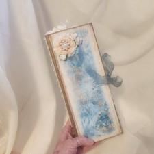 Handmade Blue Teal Damask Junk Journal featuring Papers from TDPS