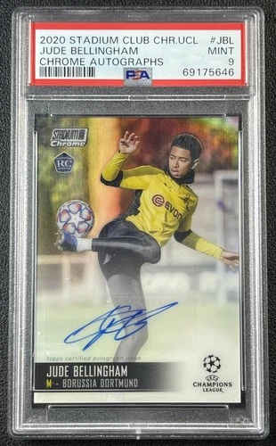 JUDE BELLINGHAM PSA 9 2020 TOPPS STADIUM CLUB CHROME UCL #CA-JBL ROOKIE AUTO RC