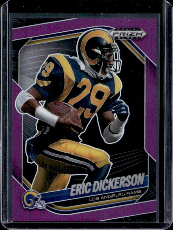 2025 Panini Prizm Black Eric Dickerson Purple #/99 Rams
