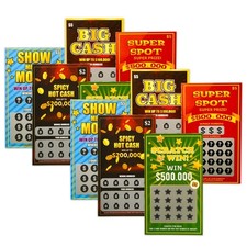 10 Fake Lottery Tickets and Scratch Off Cards That Look - Small, Assorted