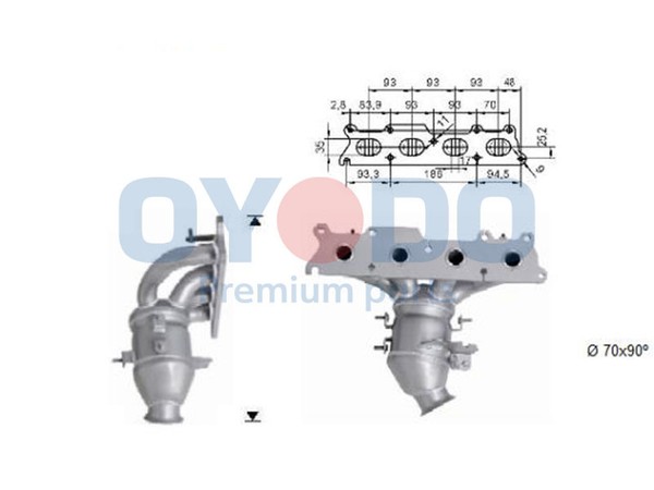 Oyodo Katalysator 10N0107-OYO FüR Peugeot 407 SW 307 Break 3E 3H CC 3B 3A 16V C5-image