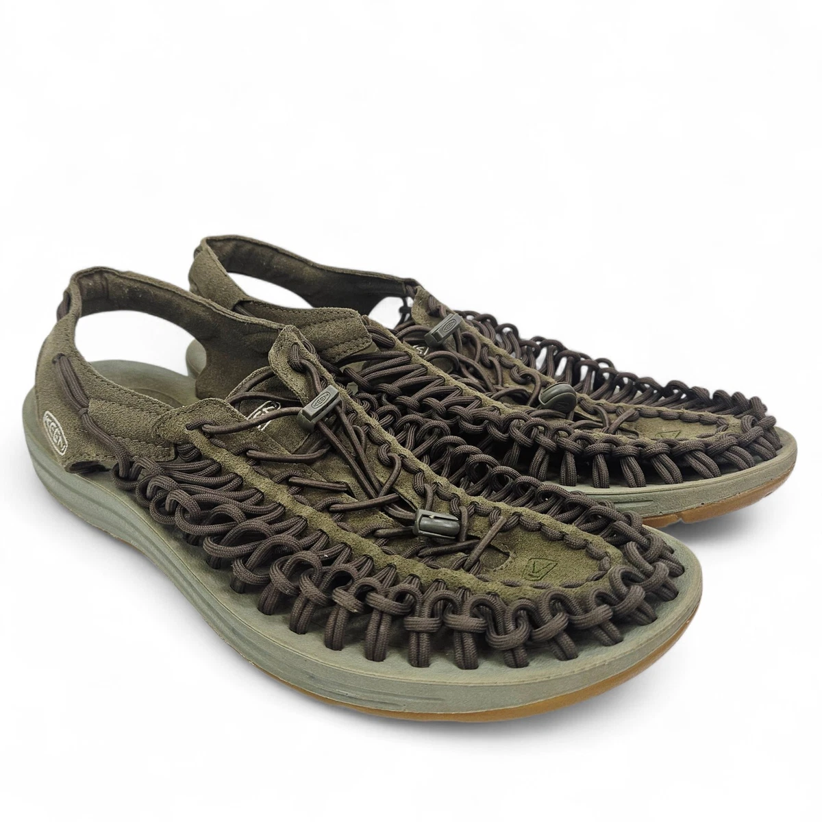 KEEN Uneek Two Cord Bungee Black & Olive Green Drawstring Sandals Men\'s 9 Keen Uneek Ii Convertible X Black/Jolly Green Grey Sandals  main image 3