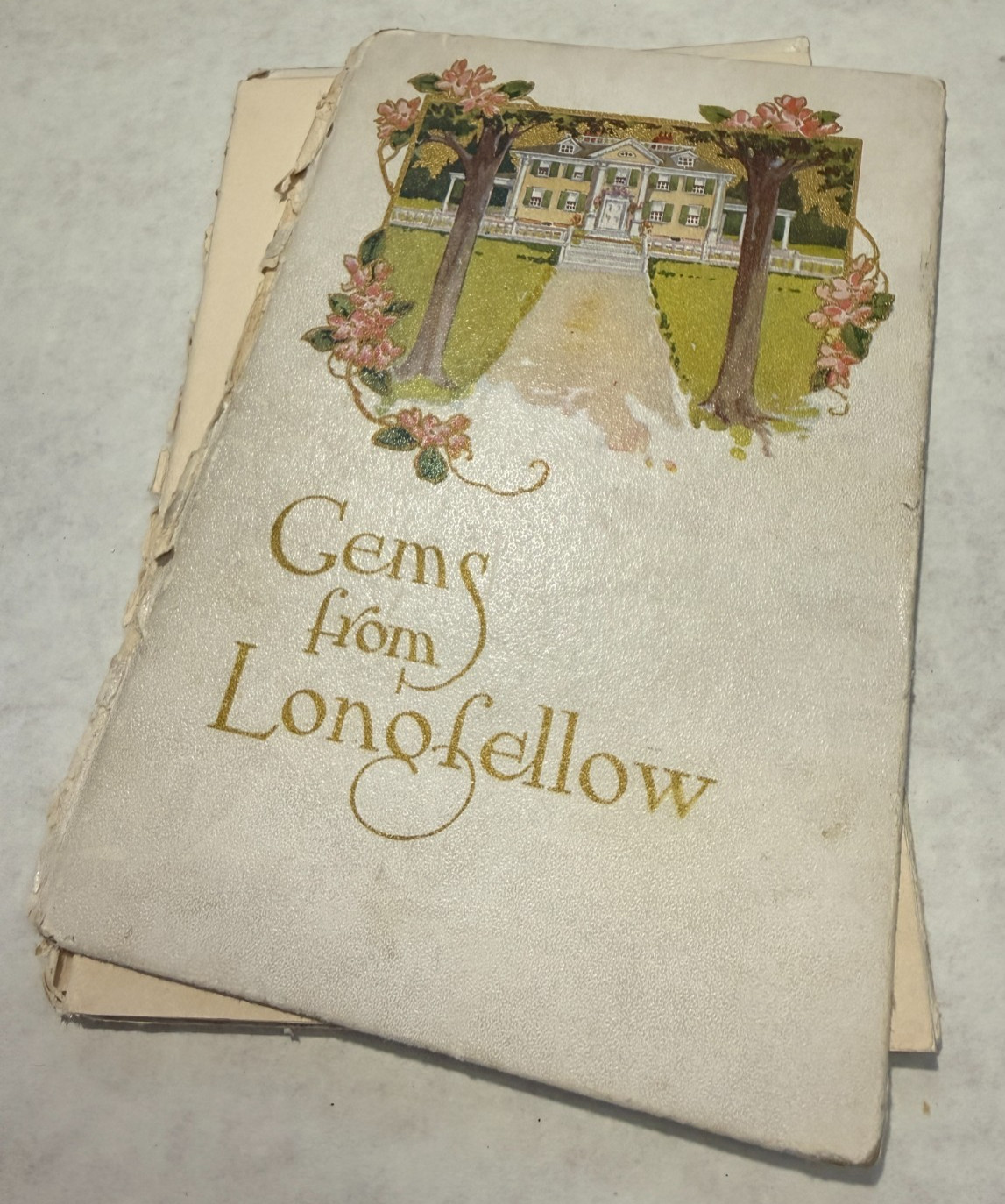 GEMS FROM LONGFELLOW Illustrated Poetry Gift Book Cupples & Leon NY 