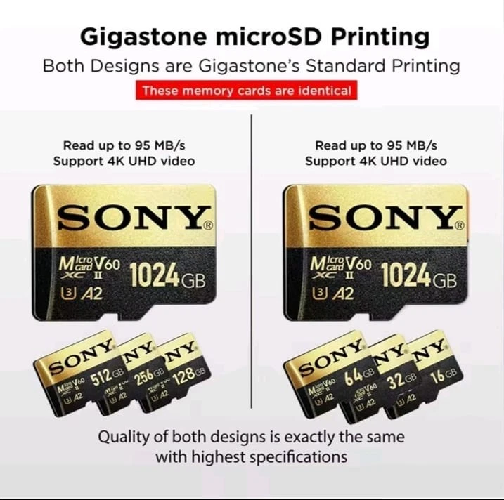 SD Card Ultra-Fast Micro TF Sony SD Card 1TB 512GB 256GB 128GB 64GB Memory - image 2 of 4