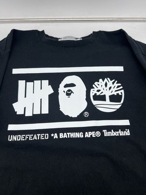 Sz 2XL XXL Bathing Ape Undefeated Timberland L/S BAPE Logo Tee T-Shirt Black