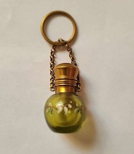 19. Jh. antiker mini Parfüm Flakon grn, emailliert, Scent Bottle Perfume Flacon