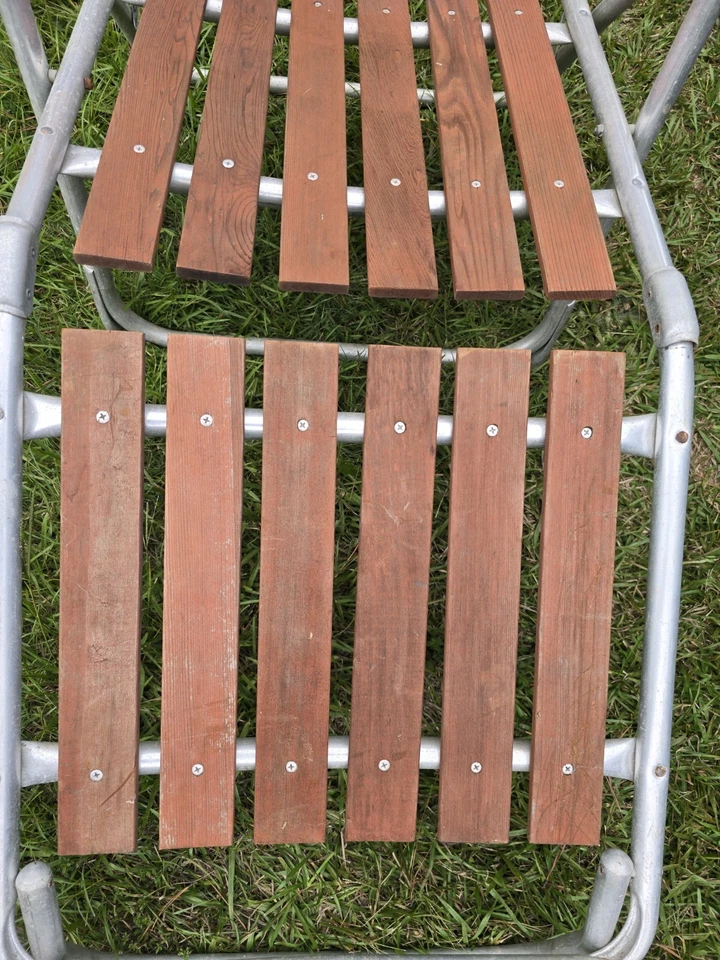 Sillón reclinable vintage MCM Redwood césped playa marco de aluminio  Foto 3 de 4