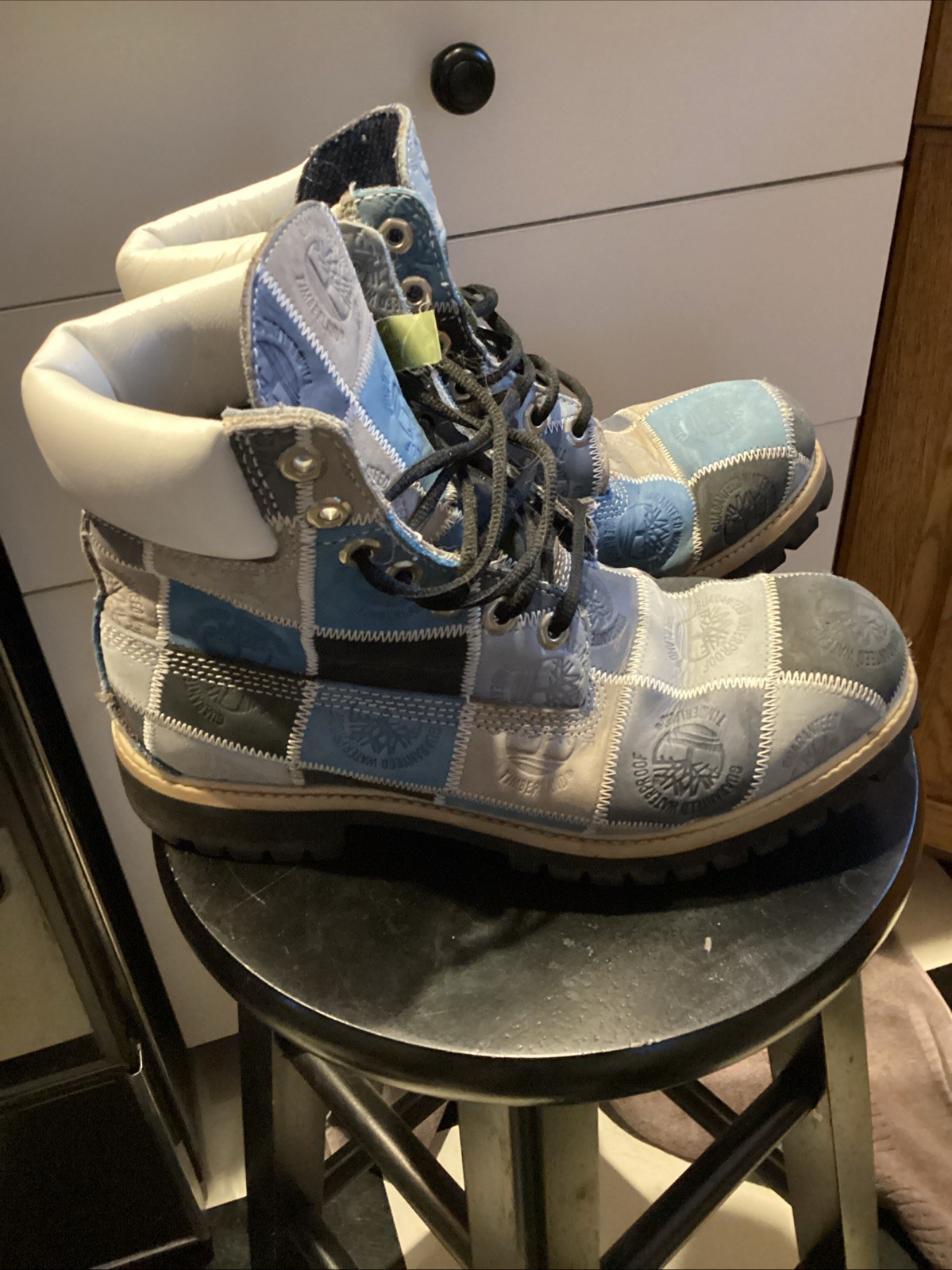 Timberland Blue leather patchwork Premium Boots S… - image 2