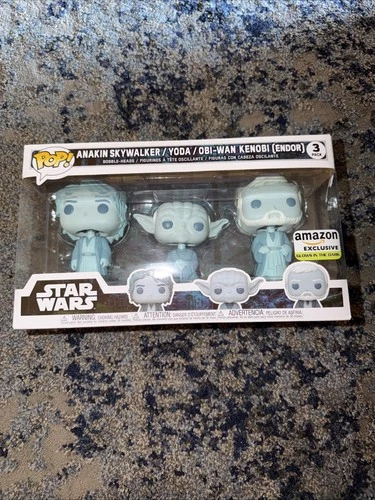 Funko POP Star Wars Force Ghost 3-Pack Anakin, Yoda, Obi-Wan Kenobi GITD Amazon
