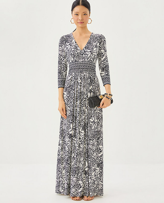 (取寄) リリー ピュリッツァー レディース マキシ ドレス Lilly Pulitzer women Roslynne Maxi Dress Onyx Lots To Spot NWT Lilly Pulitzer Roslynne V-Neck Maxi Dress Onyx Lots To Spot