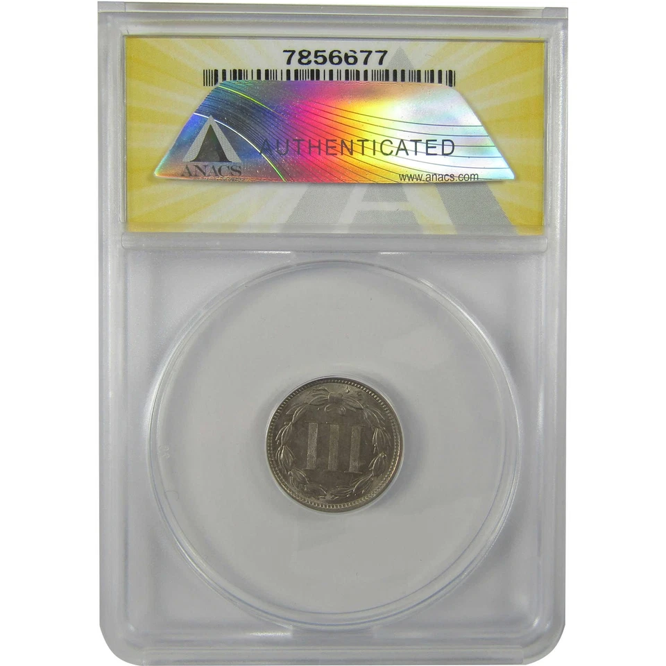 1865 Nickel Three Cent Piece MS 63 ANACS Uncirculated SKU:CPC0794 - Image 2 of 4