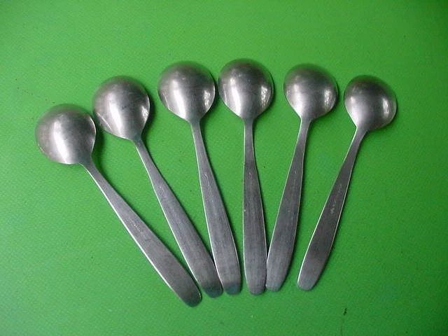 6 Löffel, Kaffe-Teelöffel Hackman Finland, Scandia Design Kaj Frank, 12 cm lang - Bild 4 von 4