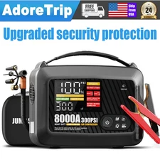 8000A Jump Starter Battery Booster Charger Supersafe Power Bank + Air Compressor