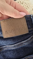 Judy Blue Straight Fit Jeans Womens Size 11/30 Raw Hem Stretch Denim Mid Rise