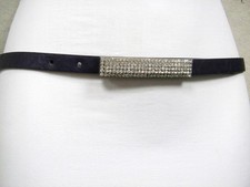 WOMENS PURPLE NARROW THIN SKINNY BELT RHINESTONES BUCKLE CHIC FAUX LEATHER 38"