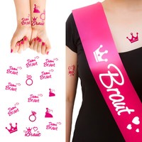 Braut SchäRpe + Braut / Team Braut Tattoo Set Junggesellinnenabschied Jga Pink