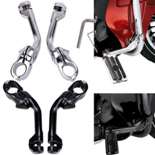 1-1/4" Long Angled Adjustable Highway Foot Pegs Mount Clamps For Harley Touring