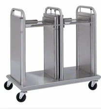 New Delfield Mobile Open Frame Two Stack Tray Dispenser for 20" x 21" Food Trays