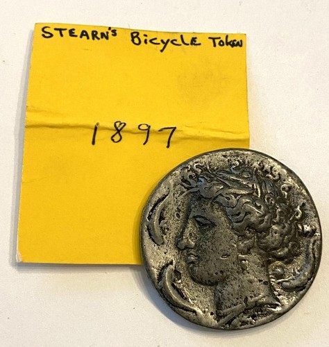 vintage 1897 STEARNS bicycle TOKEN  advertising  #561