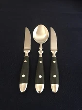 Rostfrei Furst Besteck German Black Rivet Handle Flatware,Soup Spoon,Steak knife