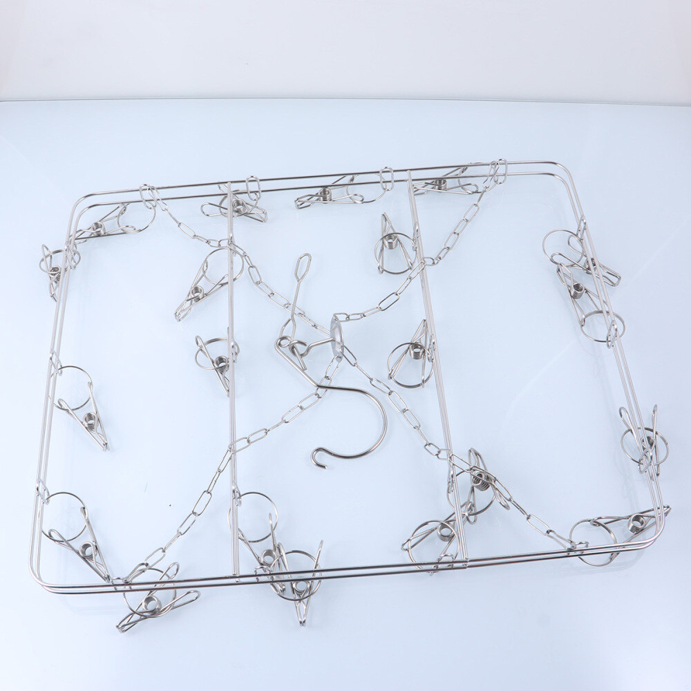 Clothes Dryer Rack Foldable Sock Drying Pant Hangers with Clips Hanging