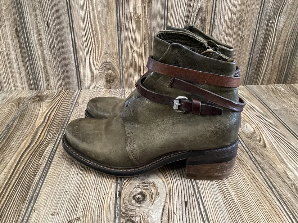 A.S. 98 AirStep Tacones Botas Zapatos Cuero Cremallera Hebilla Mujer Talla EU 37 US 7 Foto 2 de 4