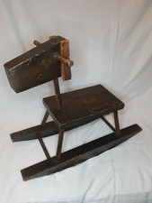 Vintage Primative Rocking Horse signed Basketville- For small child or decor