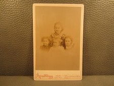 Victorian Antique Photo Cabinet Card of Four Young Girls Sisters Siblings Kids