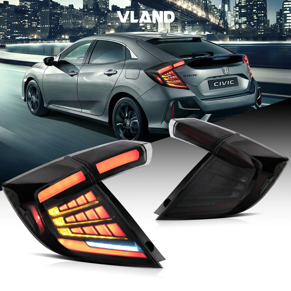 VLAND Smoked Full LED Tail Lights For 10th Gen Honda Civic