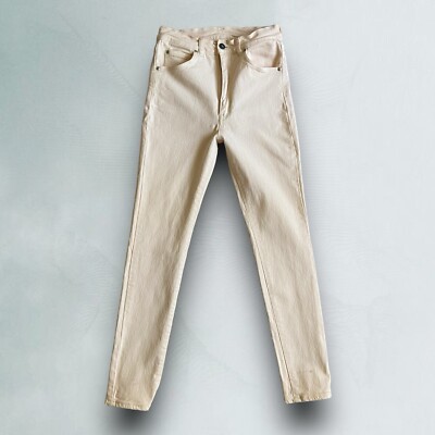 Vintage Edwin Intl Jeans Womens 31x31 (26x29) Cream 90s Skinny Fit Made in Japan