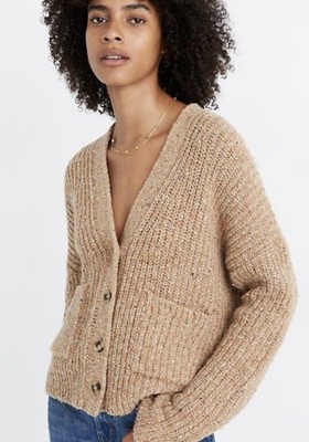 Madewell Womens Speckled Rib Cardigan 