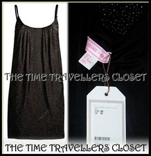 BNWT VERSACE H&M Black Drape Mini Dress Gold Studs & Protective Cover UK 10 36 6