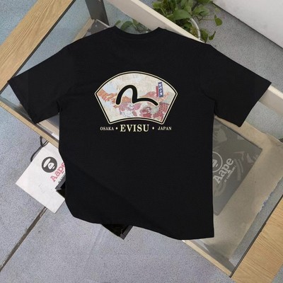 EVISU Men's Short Sleeves Black and White（M-XXL）
