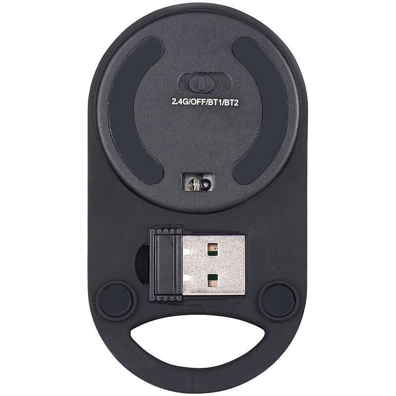 PEARL Ultra flache Mini-Maus mit Scroll-Taste, Bluetooth, Funk,  13,5 g - Bild 4 von 4