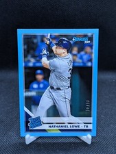 Nathaniel Lowe 2019 Panini Donruss Rated Rookie Light Blue Rookie RC /10 #262