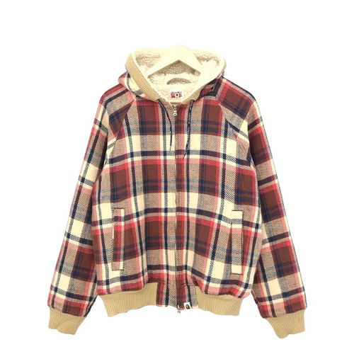 Vintage A Bathing Ape Classic Plaid Zip Jacket Med Red Navy