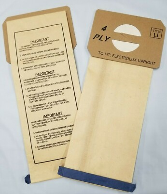100 Bags for Electrolux Aerus Proteam Upright Vacuum Cleaner STYLE U 4 PLY Bag 