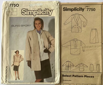 Simplicity 7750 Schnittmuster UNGESCHNITTEN gefütterter Mantel, Shirt, gefütterter Wickelrock 12
