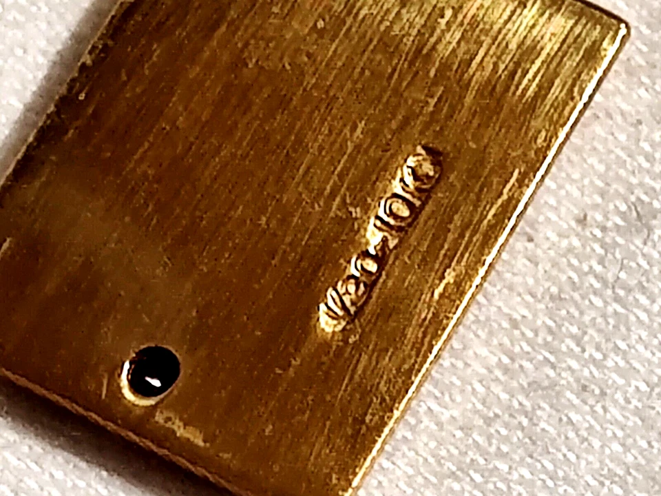 Clasp Tie Clip VTG 1/20 GF MCM 3-Spiral Logo Ruby Chain Award - Image 3 of 4