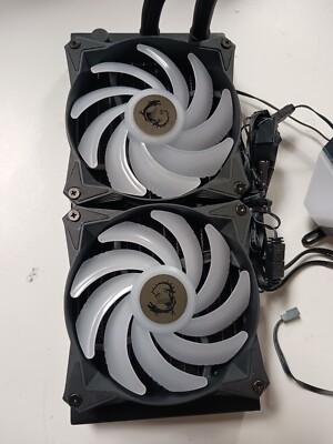 -MSI MAG  CORELIQUID C240 AIO Liquid CPU Cooler, 240mm Radiator, Dual 120mm